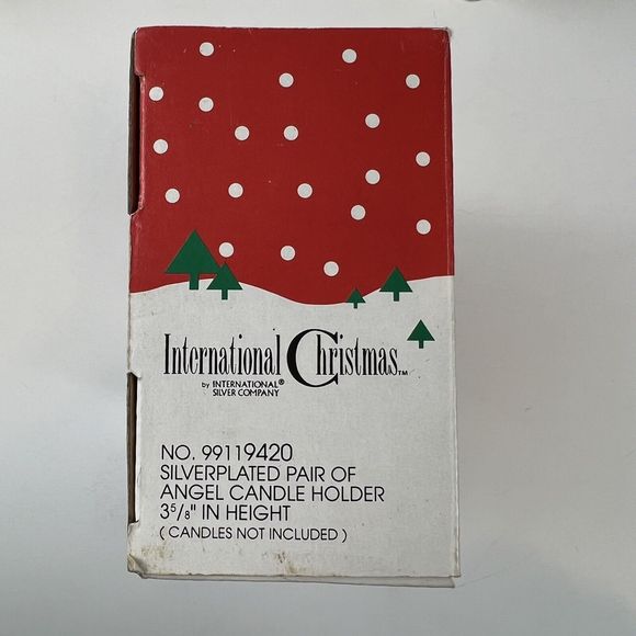 International Silver Co Angel Candle Holders Vtg Set /2 Christmas Centerpiece - Picture 14 of 15